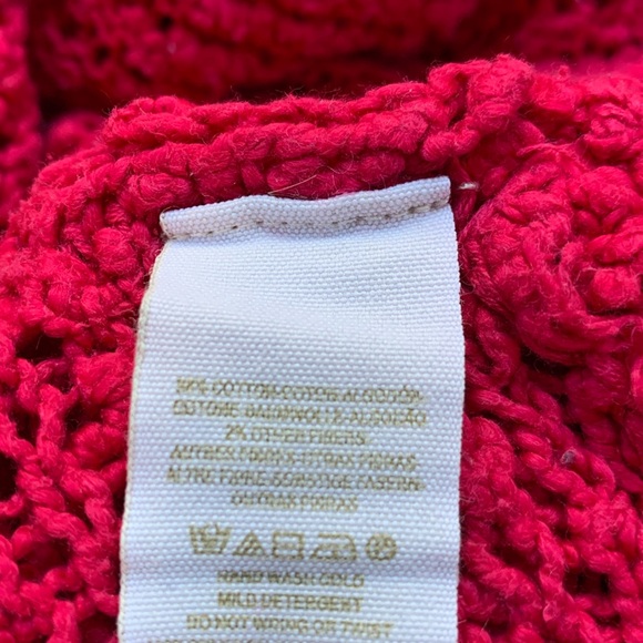 Free People Shaggy Bear Songbird Loose Knit Oversized Sweater Medium Fuchsia - Picture 11 of 11